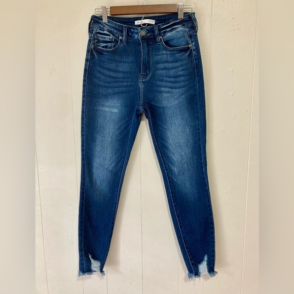 KanCan Dark Wash Stretch Distressed High Rise Skinny Jeans 27 - Picture 3 of 11